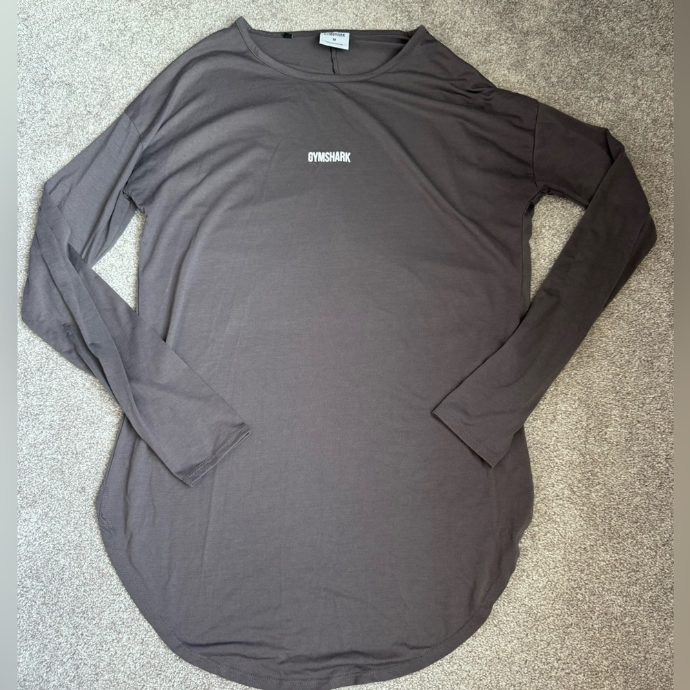 Gymshark Long Sleeve Activewear Shirt w/ a High Back Cut Out (Dark Purple)